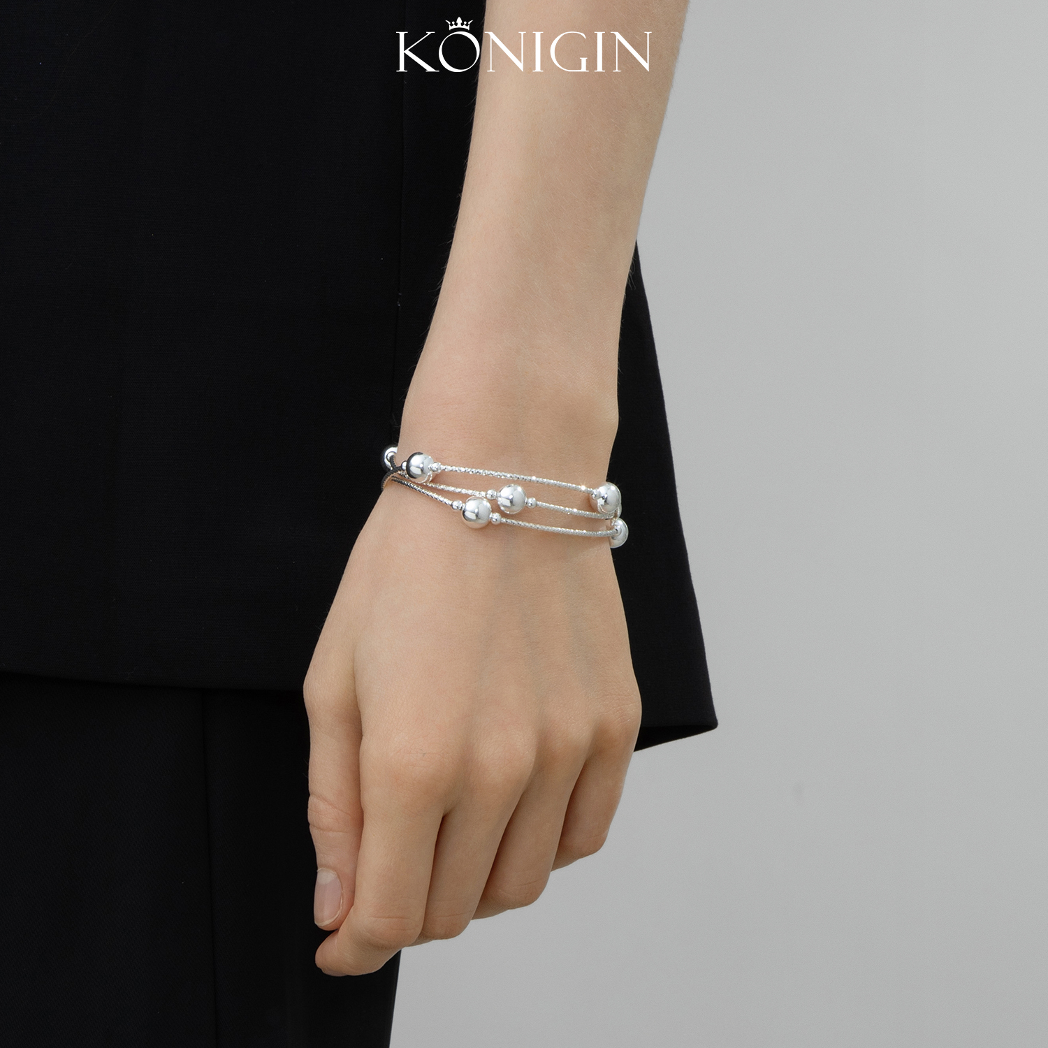 925纯银多层缠绕叠戴手链女