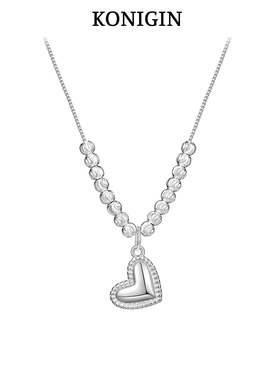 925纯银爱心吊坠项链女