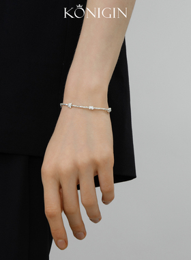 925纯银蝴蝶碎银子手链女