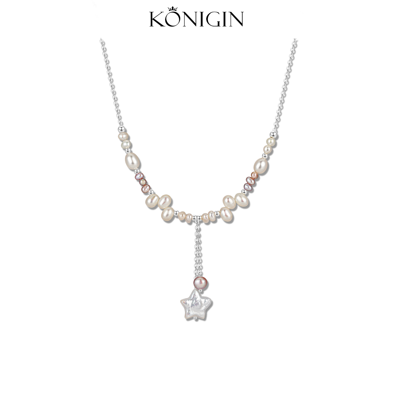 巴洛克淡水珍珠项链女五角星吊坠