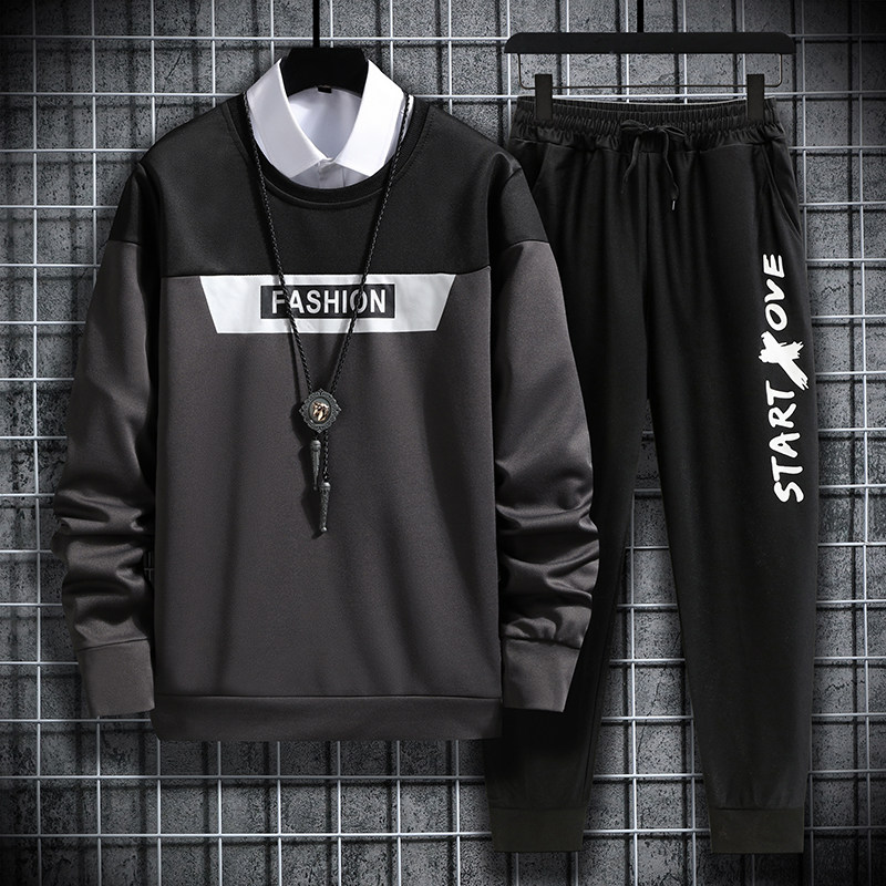 长期做青少年学生卫衣套装男春秋季初高中学生休闲运动TZS09-P22，男装休闲套装，星座1402-1