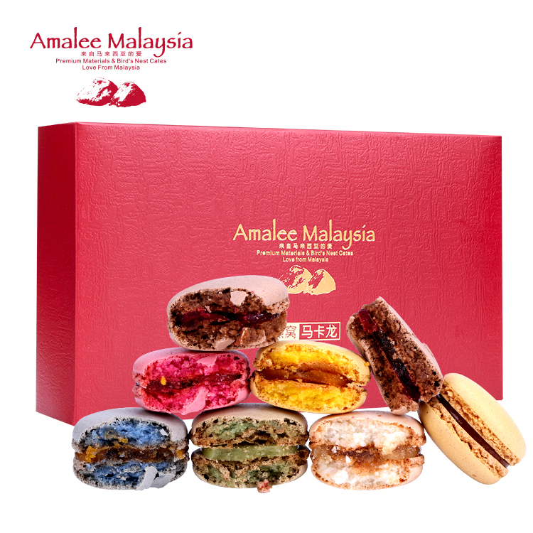 Amalee/艾玛琳 燕窝马卡龙 燕窝甜品点心马卡龙12粒礼盒顺丰包邮