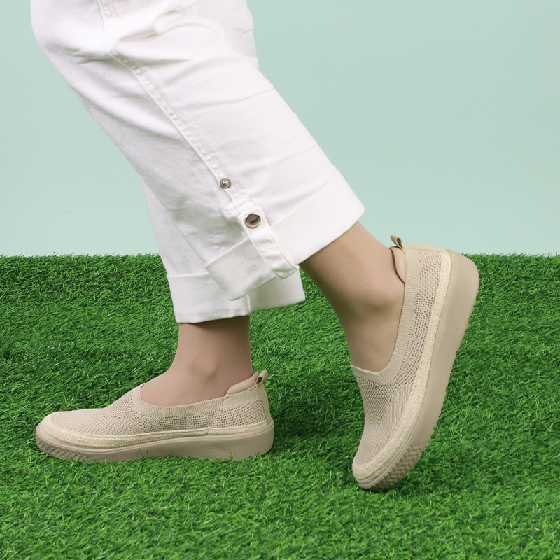 日系时尚休闲鞋子女夏季网面透气一脚蹬女鞋妈妈款平底轻便老人鞋,女鞋,渔夫鞋,淘宝优惠券,粉丝福利购,淘宝优惠卷