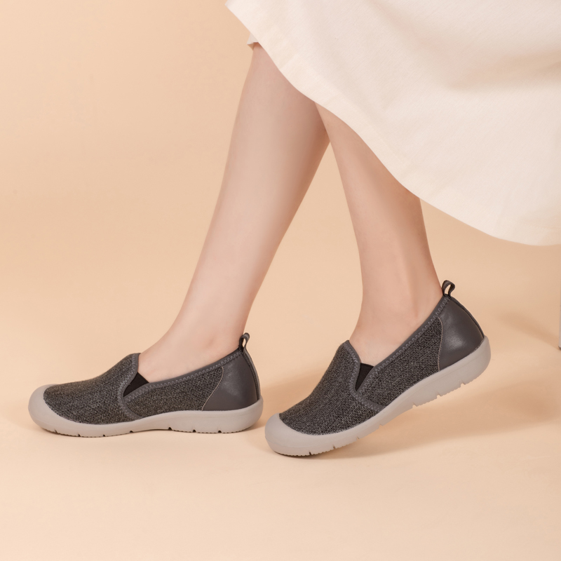 拇指外翻乐福鞋中老年妈妈鞋软底