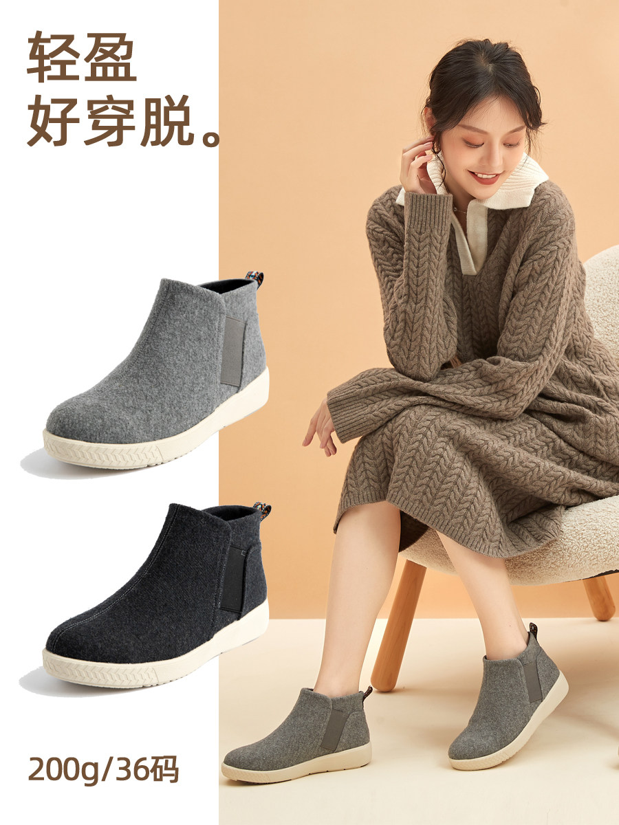 COMFORTABLE BOOTS GIRLS FALL|WINTER 2024 NEW CASUAL VERSATILE CHELSEA SINGLE BOOTS NON-SLIP MOMMY BOOTS 1065