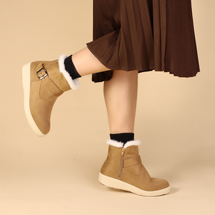 加绒保暖雪地靴女款高帮轻便防滑妈妈鞋子舒适中老年女鞋秋冬1097