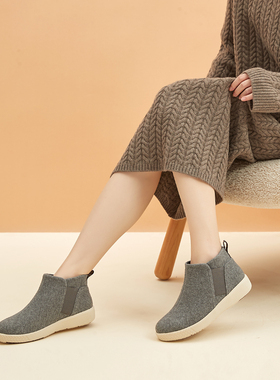 舒适短筒靴子女2024年秋冬新款休闲百搭切尔西单靴防滑妈妈靴1065
