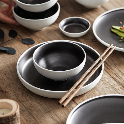 速发优格创意个性陶瓷吃具套装碗家用单个餐米饭的碗盘碟合组子