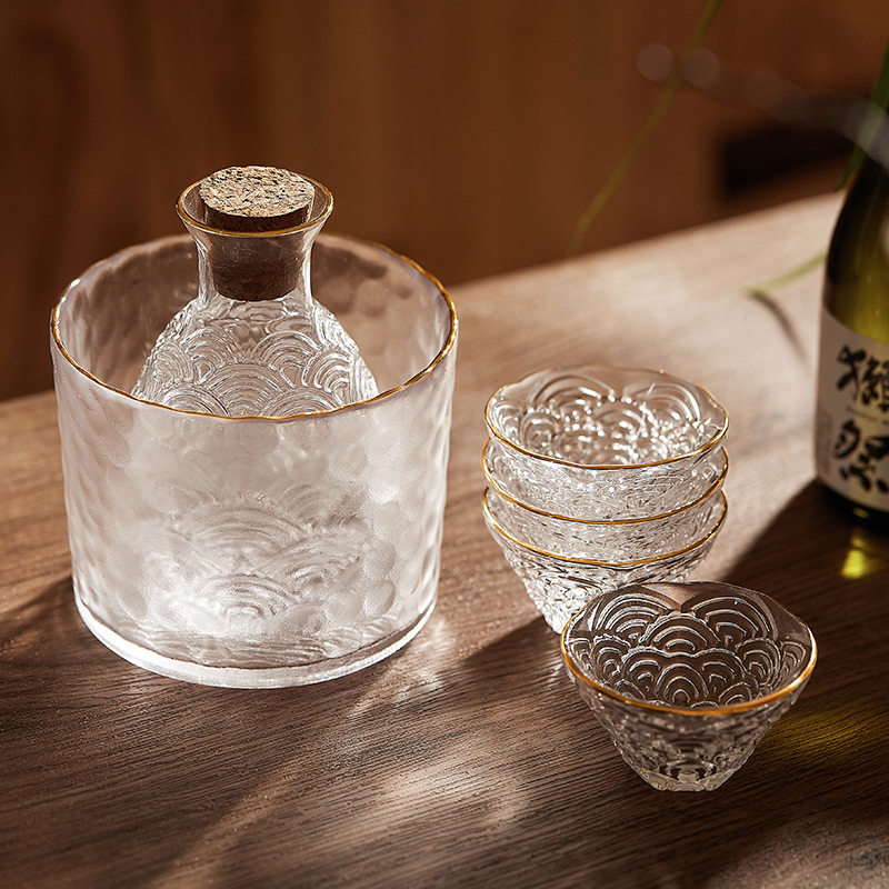 速发日式黄酒温酒器冰酒壶家用老式清酒杯套装烫镇玻璃酒具白酒分