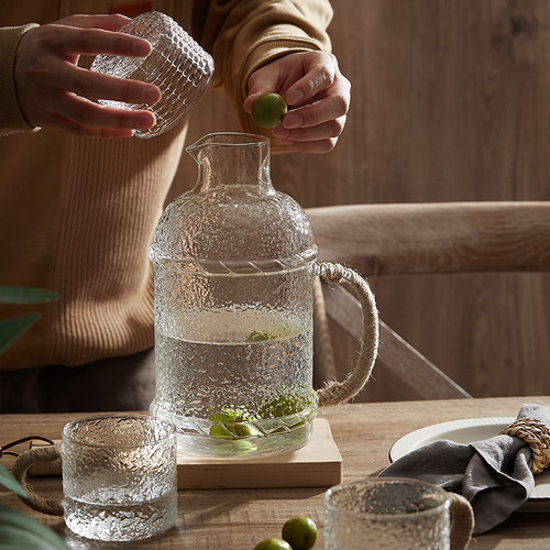 速发耐高温玻璃冷水壶汁用大容量果家瓶杯壶茶子套装可加热凉白开