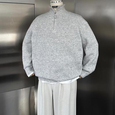 WEERE休闲百搭半拉链开衫毛衣