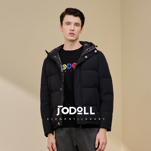 JODOLL休闲连帽短款保暖羽绒服