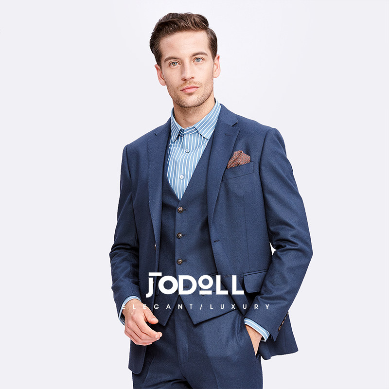 JODOLL乔顿西服套装上衣商务正装修身100%绵羊毛西装外套男