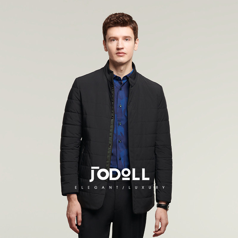 JODOLL乔顿男商务休闲羽绒服舒适白鸭绒立领简约百搭保暖毛皮服装 - 封面