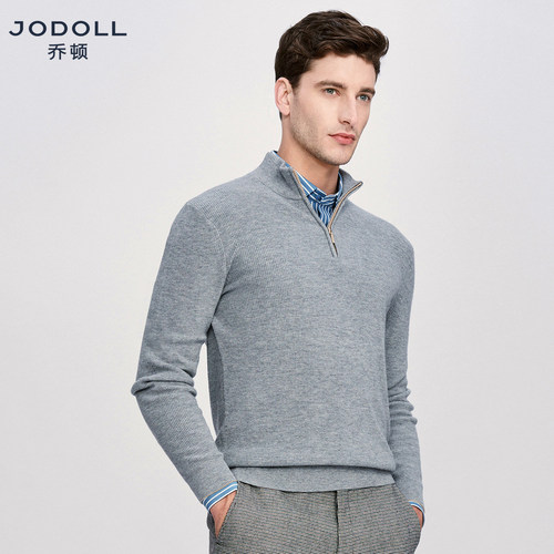羊绒衫JODOLL山羊绒舒适休闲立领