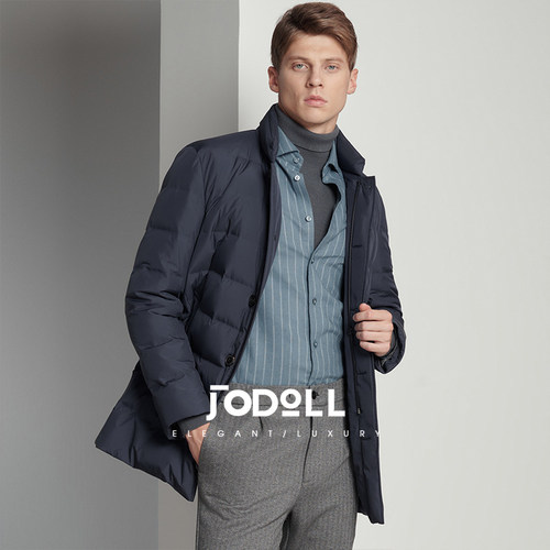 JODOLL保暖立领休闲白鸭绒羽绒服
