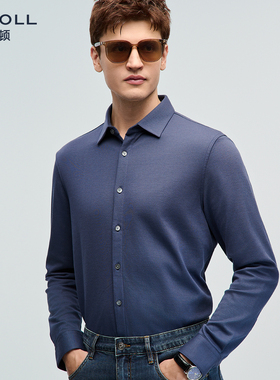 JODOLL乔顿秋冬山羊绒磨毛舒适保暖衬衣男士休闲百搭翻领长袖衬衫