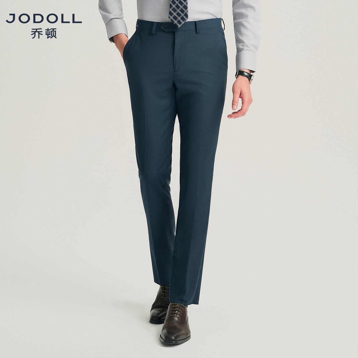 【丝绸感光泽】JODOLL乔顿羊毛西裤不易起球男裤商务高档西装裤