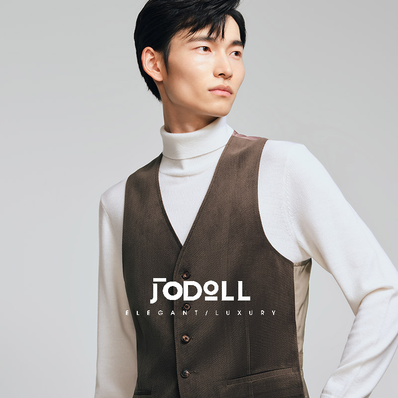 乔顿男士商务休闲深咖色修身马甲