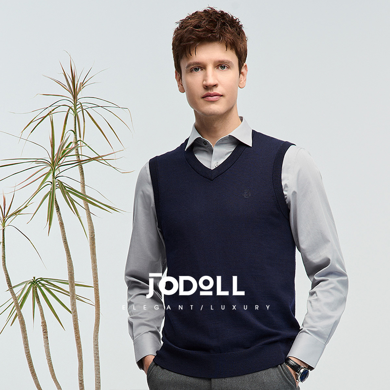 绵羊毛羊毛背心JODOLL舒适套头