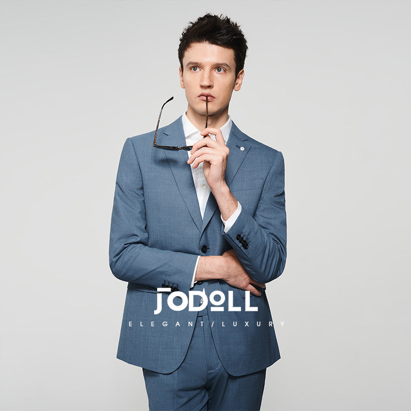 JODOLL乔顿西服套装上衣男商务休闲绵羊毛桑蚕丝西装外套结婚礼