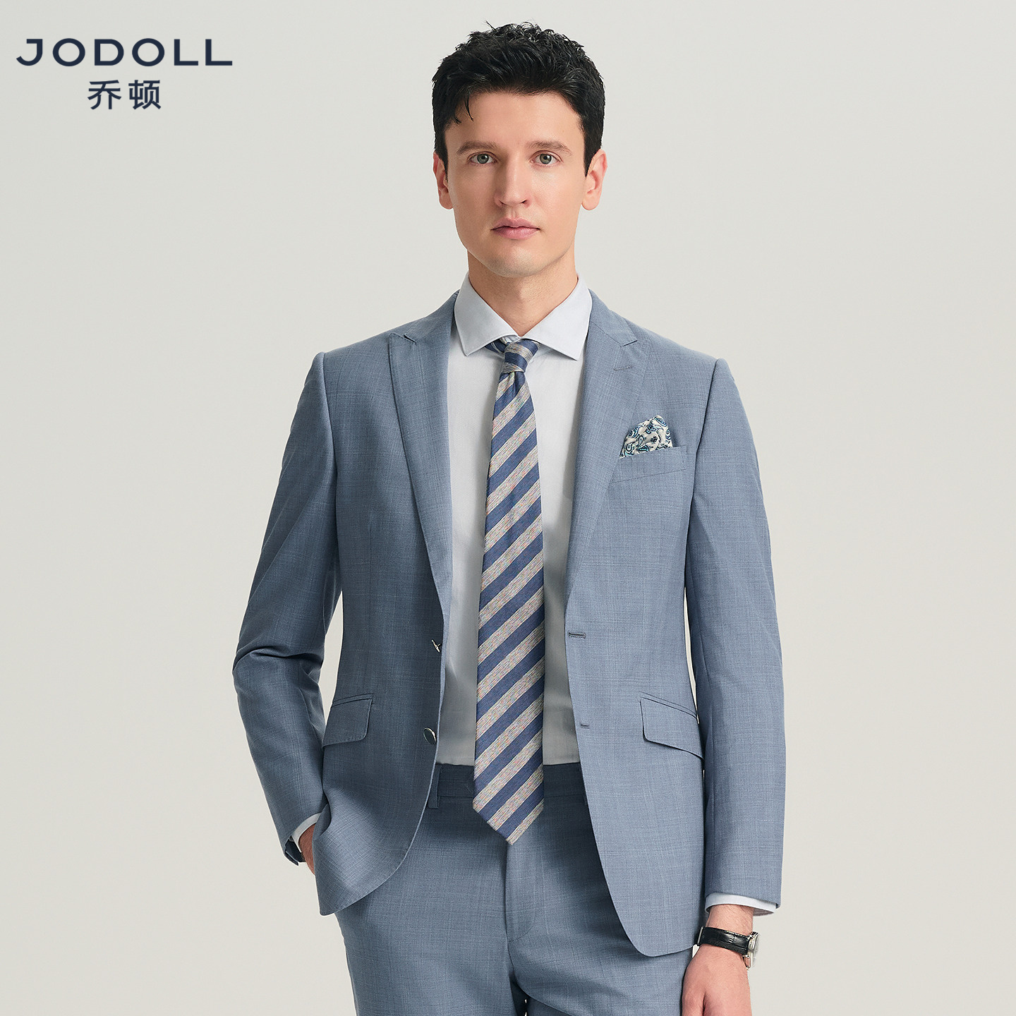 JODOLL春季西装外套绵羊毛桑蚕丝