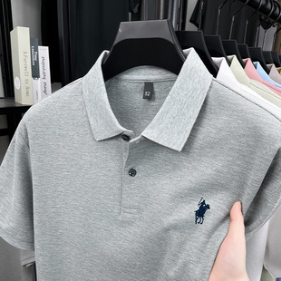 t恤宽松套头休闲半袖 夏季 翻领重磅纯色短袖 T恤男士 上衣 纯棉POLO衫