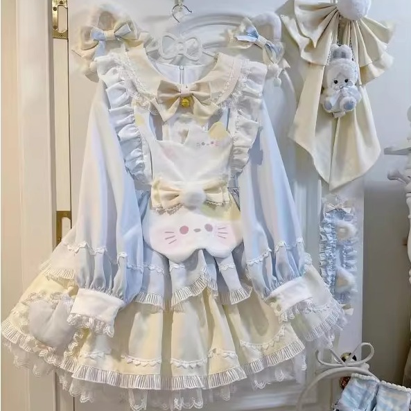 甜美可爱长袖lolita洛丽塔小猫裙