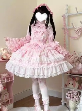 韩菇凉~原创设计lolita洋装华丽花嫁jsk吊带连衣裙女蓬蓬裙洛丽塔