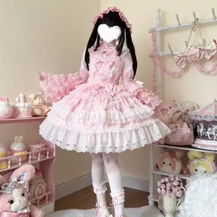 韩菇凉 华丽花嫁jsk吊带连衣裙女蓬蓬裙洛丽塔 原创设计lolita洋装