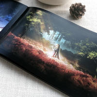 Between Green: mocha Background Illustration Collection. This is a personal art collection by the highly popular background illustrator mocha, featuring charming fantasy world art illustrations, anime art books, and comic tutorial books thumbnail 4