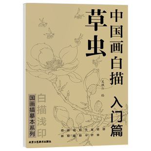 官方正版 中国画白描入门篇草虫 吴樵六 蝉蟋蟀蜜蜂天牛蝈蝈蝴蝶蜻蜓螳螂 中国工笔画 国画描摹本系列白描浅印 北京工艺美术出版社