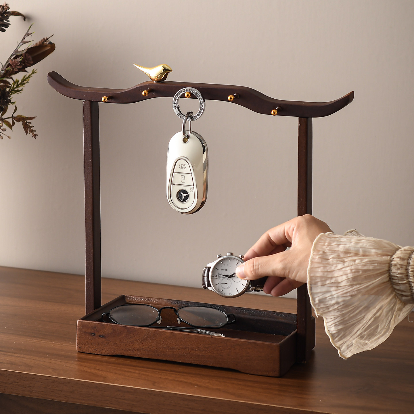 中古风入户门玄关钥匙置物架收纳摆件客厅鞋柜装饰品高级感小众,家居饰品,装饰摆件,淘宝优惠券,粉丝福利购,淘宝优惠卷