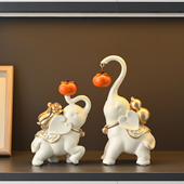柿柿如意大象摆件轻奢高档客厅招财电视柜酒柜装 饰品乔迁新居礼品