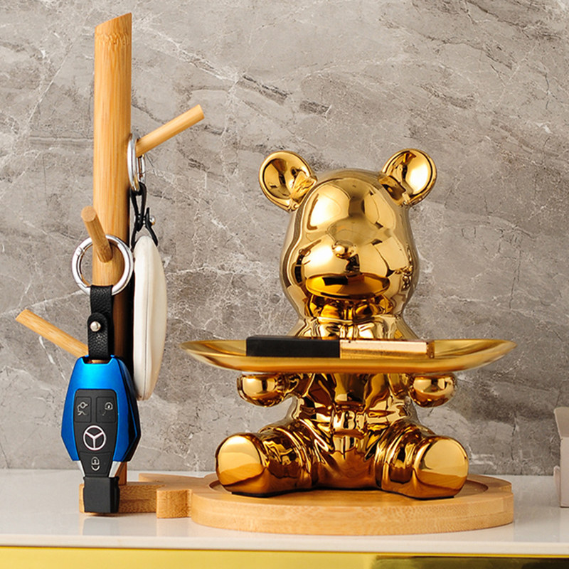 暴力熊放钥匙收纳托盘门口鞋柜玄关摆件存钱罐陶瓷客厅轻奢装饰品,家居饰品,装饰摆件,淘宝优惠券,粉丝福利购,淘宝优惠卷