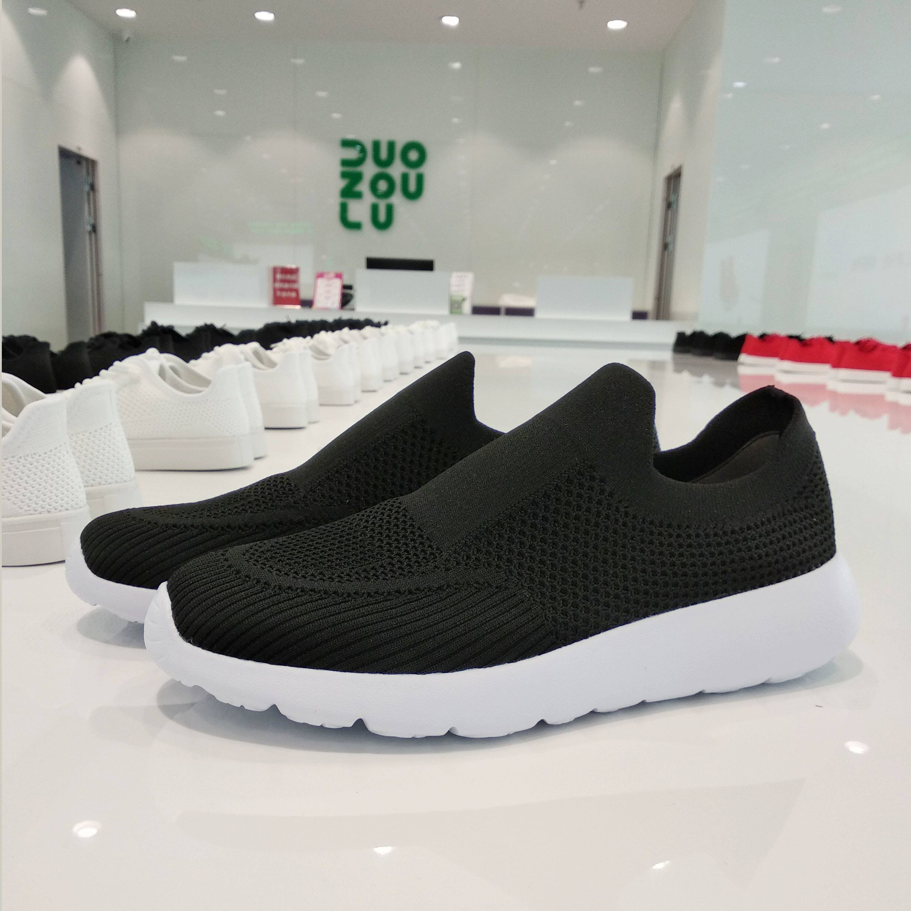 多走路duozoulu秋季运动鞋健步鞋男女鞋一脚蹬基础款网鞋休闲鞋子