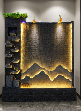 田园古朴水幕景观会所装饰品