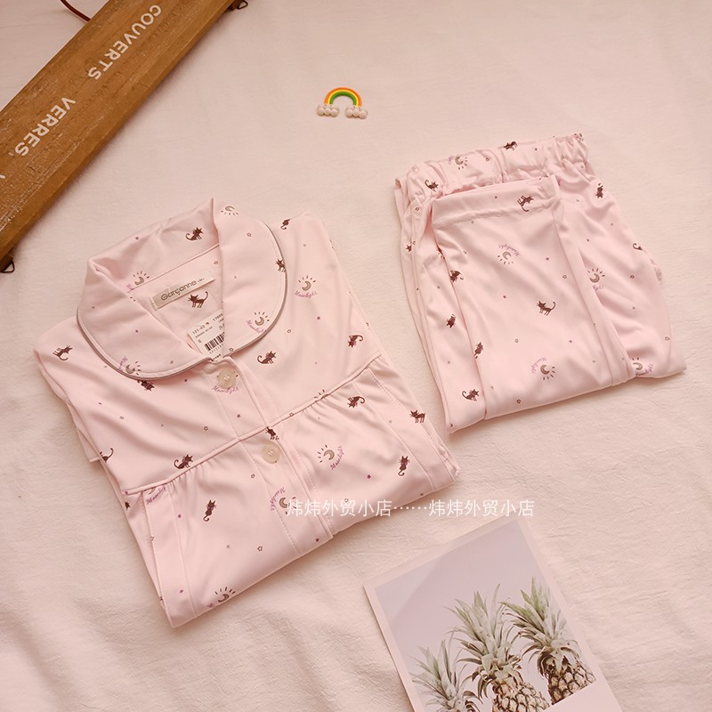 出口日本夏季薄款冰丝哺乳月子服怀孕产后喂奶家居服孕妇睡衣套装