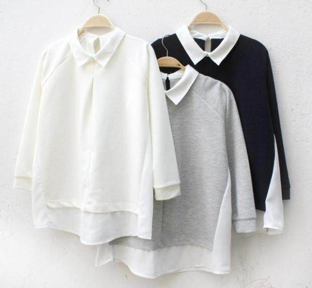 福利清货款 春夏薄款八分袖哺乳上衣 日单雪纺拼接外出产后喂奶衣