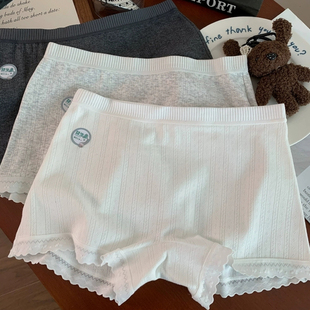 日系简约纯色平角四角裤 纯棉裆中腰包臀安全裤 女内裤 简约百搭