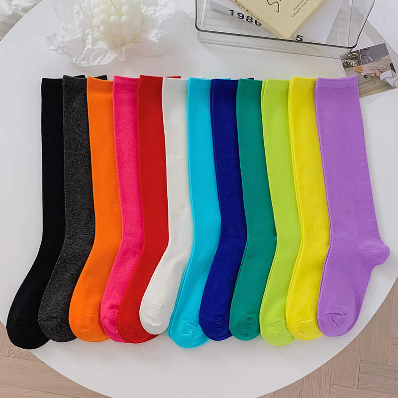 小腿袜女夏季长筒袜子女中筒薄款ins潮网红款及膝高筒袜彩色棉袜,女士内衣/男士内衣/家居服,长筒袜,淘宝优惠券,粉丝福利购,淘宝优惠卷