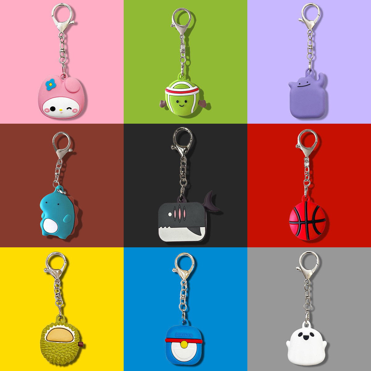 适用Airtag保护套airtags保护壳钥匙扣硅胶软壳新款苹果air tag套狗猫项圈挂件儿童卡通可爱情侣动漫防丢器套