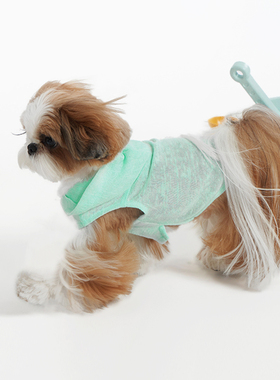 Sniff宠物狗狗猫咪春夏薄荷连帽针织背心宠物衣服新品