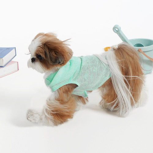 Sniff宠物狗狗猫咪春夏薄荷连帽针织背心宠物衣服新品