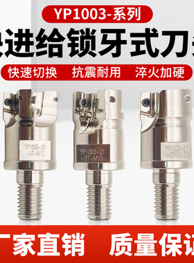 高精钨钢抗震YP1003快进给锁牙式铣刀头适用YPHW100308ZER铣刀片
