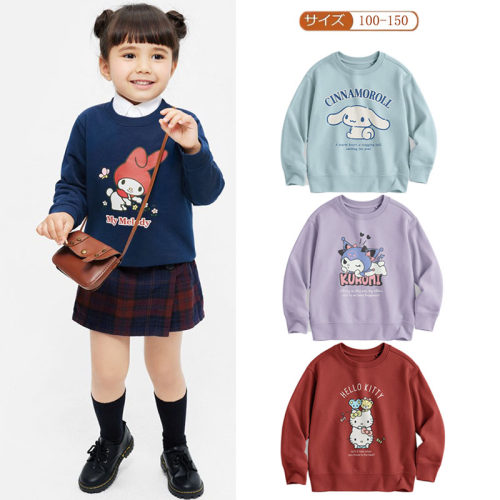 卡通纯棉卫衣日系女童秋冬卫衣