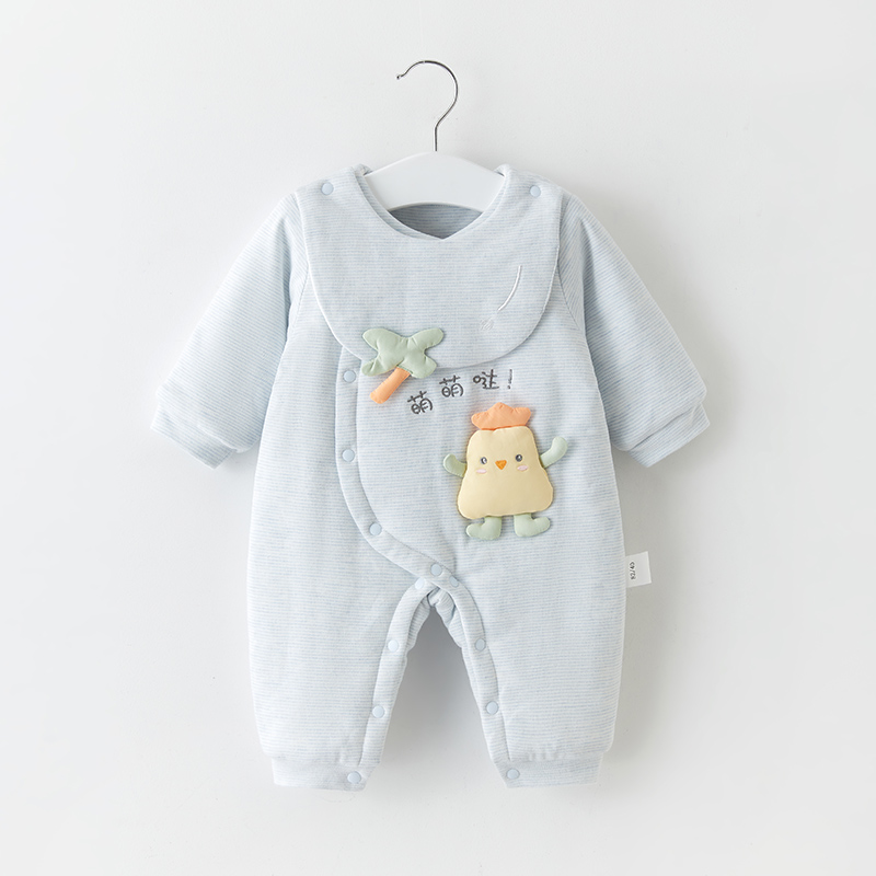 新生婴儿衣服春秋冬夹棉哈衣
