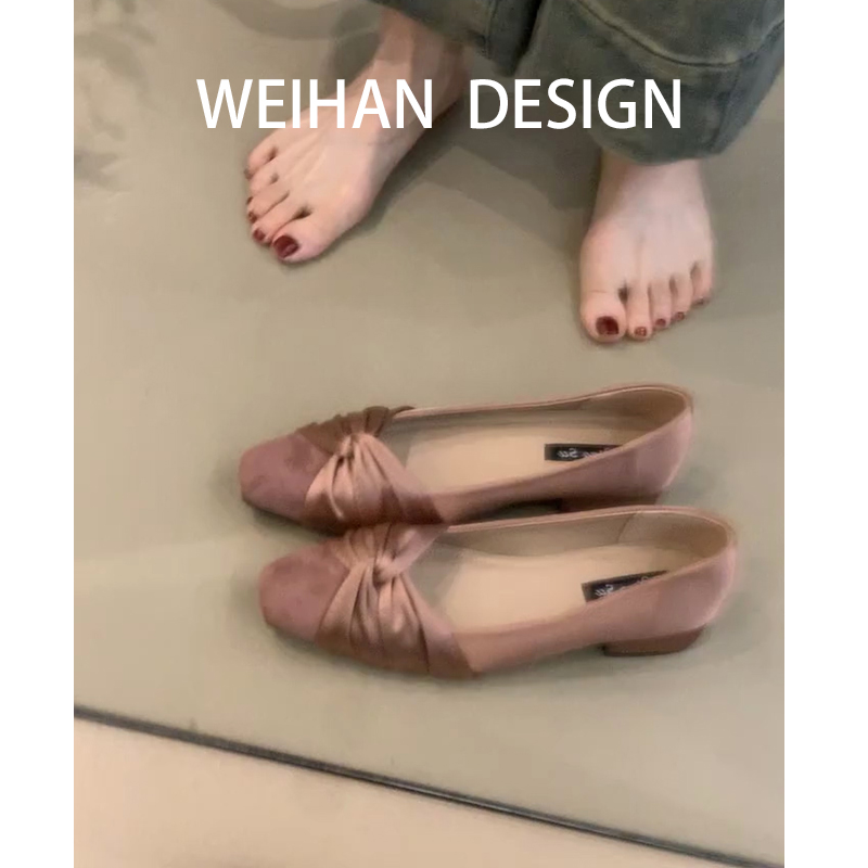 法式仙女风玛丽珍鞋女蝴蝶结方头