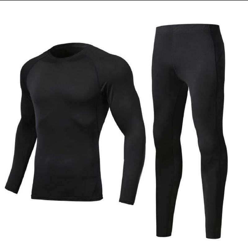 春秋冬季健身衣服紧身衣男速干足球保暖篮球打底高弹训练跑步套装