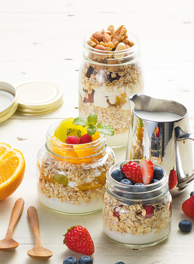 [玻璃王]日本进口aderia密封储物瓶日式金盖果酱瓶收纳罐密封罐